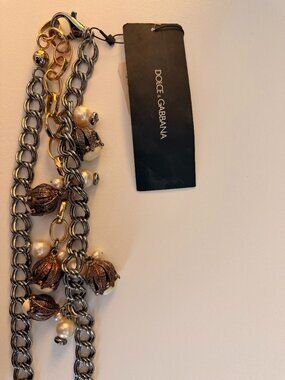 Dolce & Gabbana Pearl & Filigree Statement Necklace, New With Tags